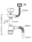 Сифон кухонный с отстойником Nova 1047 Evye